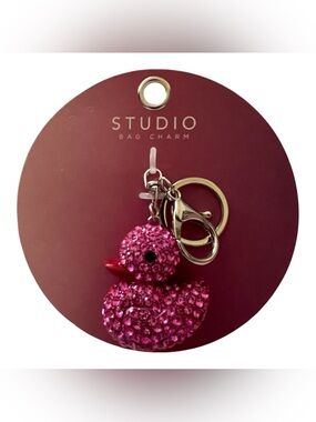 Studio Pink Duck Keychain/Bag Charm - NWT **